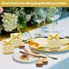 100pcs Wedding Favour Candy Boxes Gift Boxes,Golden Pattern Square,Silver Pattern Square (Gold)