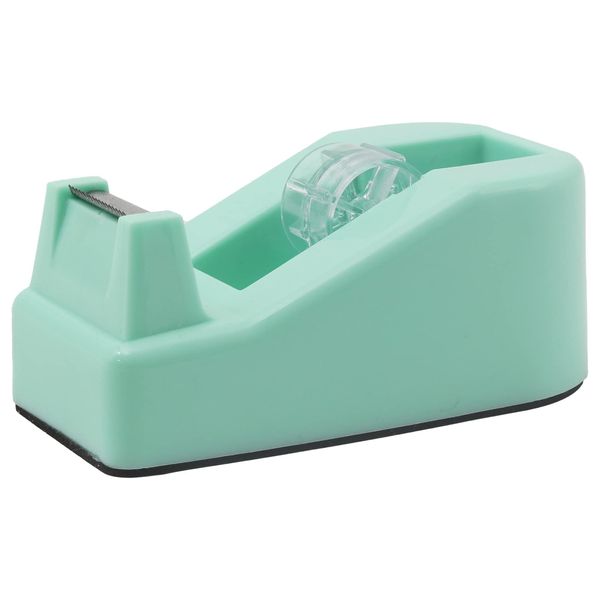 Desktop Tape Dispenser Heavy Duty Desk Accessories Floral Office Tape Dispensers, Weighted Non-Skid Base, Macaron Green