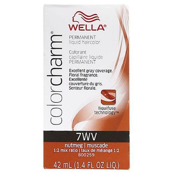 Wella Permanent Liquid Haircolor 7WV Nutmeg, 1.4 oz (2-pack)