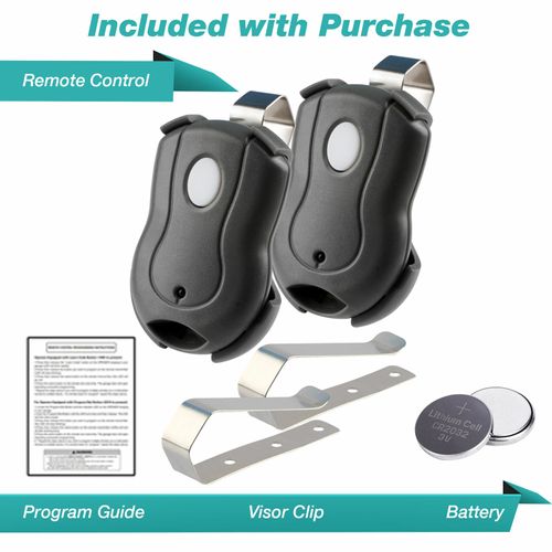 2 For Genie Garage Door Visor Remote Opener Intellicode GICT390-1BL 1 Button