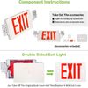 2 Pack LED Exit Sign Emergency Light Compact Combo UL listed Battery Backup(Red)