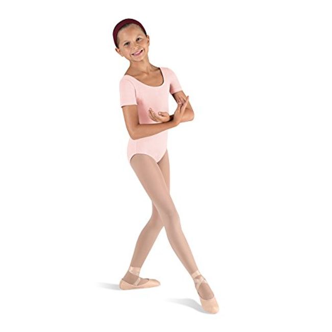 Bloch Dance Girls Ballet Short Sleeve Leotard, Light Pink, 8/10