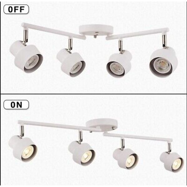 28 Inch 4-Light LED Track Light Adjustable Foldable Track Heads GU10 White