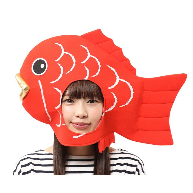 Clear Stone Kaburimon Cosplay, Halloween, Headwear, Sea Bream, Unisex, Red Costume, Costume