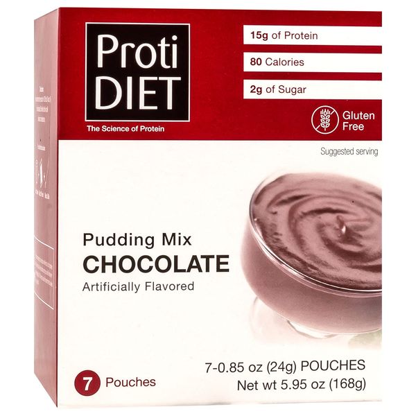 Protidiet Chocolate Flavor High Protein Instant Pudding Mix (7-5.9 oz Pouches) (Chocolate)