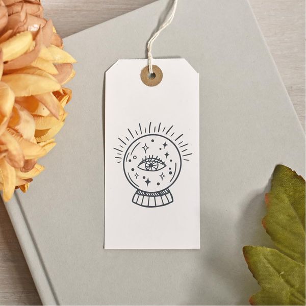 Magical Crystal Ball Halloween Rubber Stamp (Small 3 x 3cm)
