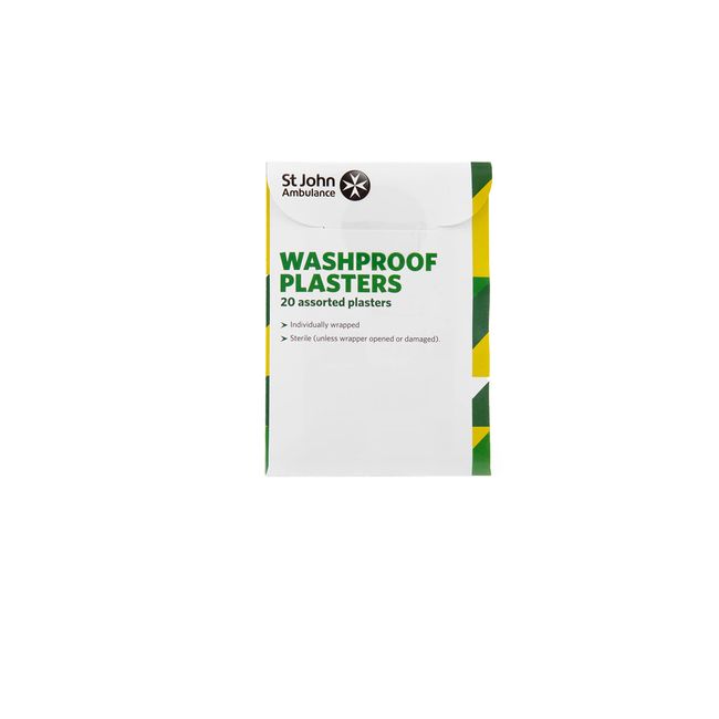 St John Ambulance Assorted Washproof Plasters - Pack of 20