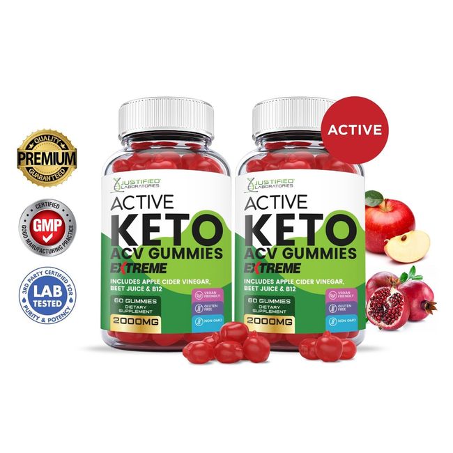 Active Keto Extreme ACV Gummies 2000MG Apple Cider Vinegar  120