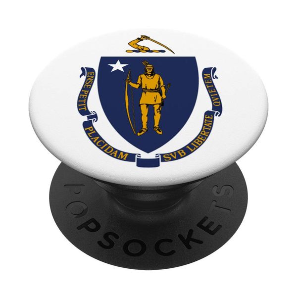 Massachusetts Flag PopSockets Grip and Stand for Phones and Tablets