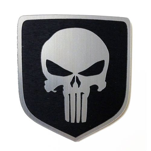 24Designs Compatible Front Emblem Punisher Black Replacement for Dodge Neon Srt4 or Charger