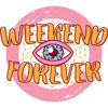 CafePress Retro 80S Weekend Forever Zipper Makeup Pouch, 8.5"x6"