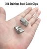 50 Pack 20mm Total Length Stainless Steel Cable Clips Frame Wire Clips