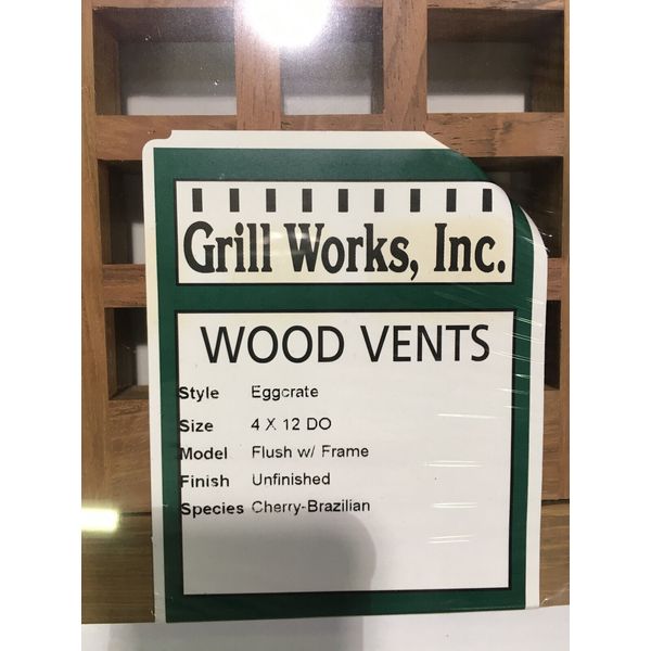 Grill Works Brazilian Cherry Eggcrate Floor Vent 4 x 12
