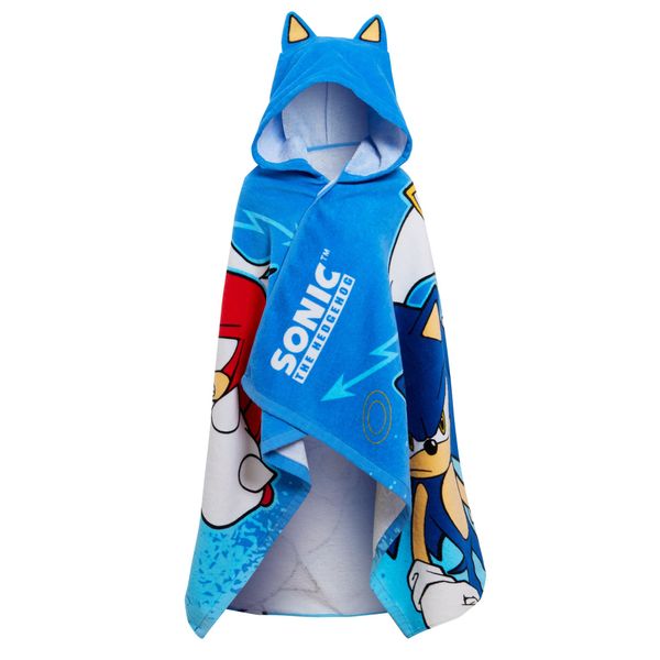 Sonic The Hedgehog Kids Hooded Towel 100% Cotton Absorbant Toweling Kids Poncho Beachtowel Bath Towel Childrens Swimming Wrap Fast Dry