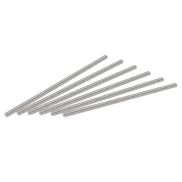 sourcing map 12Pcs M5 x 140mm Fully Threaded Rod 304 Stainless Steel Right Hand Threads,M5-0.8 Thread Pitch