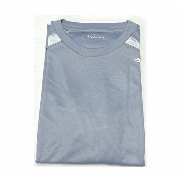 Phiten Raku Shirt Soft Cool (Men's) Gray Size LL