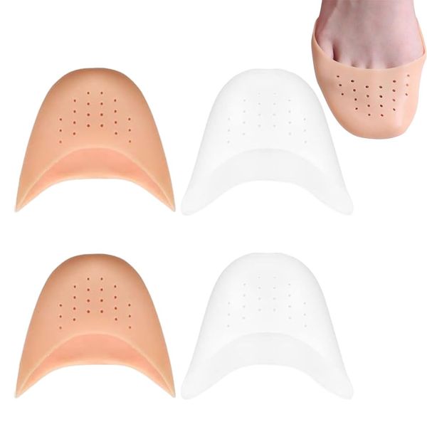 2 Paare Zehenschutz Silikon Soft Gel Zehenkappen Zehenschoner Ballett Spitzenschoner Metatarsal Pads Schutz Für Spitzenschuhe Ballettschuhe High Heel Pumps Schmerzlinderung zehenschutz spitzenschuhe