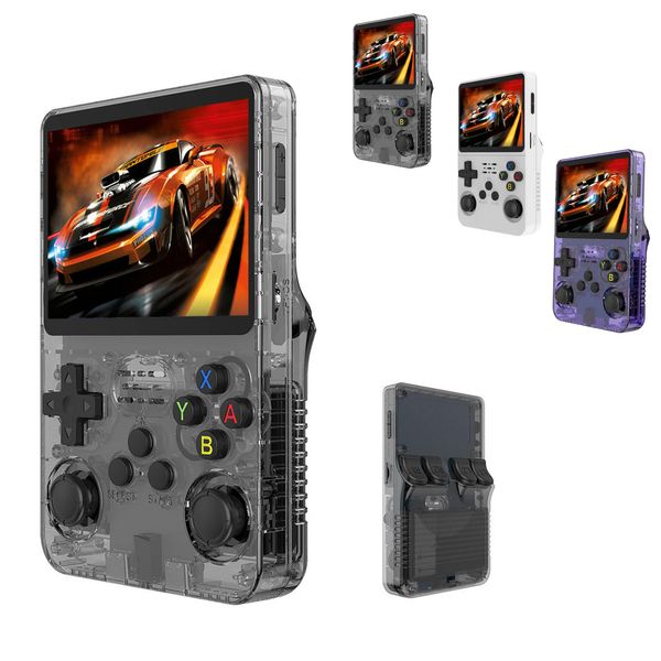 R36S Handheld Game Console 3.5-inch Retro Handheld Video Games Consoles Built-in Battery Handheld Game Console 10000+ Support Classic Games (Grey)