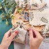 50 Pack Cotton Cloth Storage Bags with Drawstring Easter 3.9X5.5 Inch Leaf Print