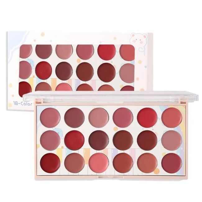 Lip Palette Sdattor Lipstick Palette 18 Colors Long Wear Waterproof Matte Set Women's Lip Plumper Gloss Stain Natural Bold Ma