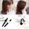 YOVOY Bangs Clip, Hairpin, Flower, Cute, Stylish, Bangs Pin, Flower, Hair Clip, Hair Ornament, Hair Accessory, No Marks, Black, White, 4 Pieces (Hairpin)