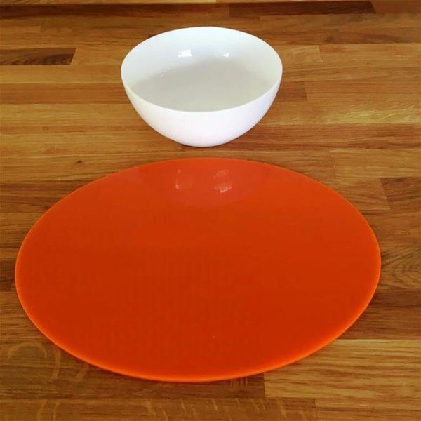 Oval Placemat Set - Gloss Orange 2 Placemats Large 58cm x 38cm
