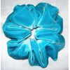 Solid Turquoise Velvet Scrunchy-Regular - Made in the USA