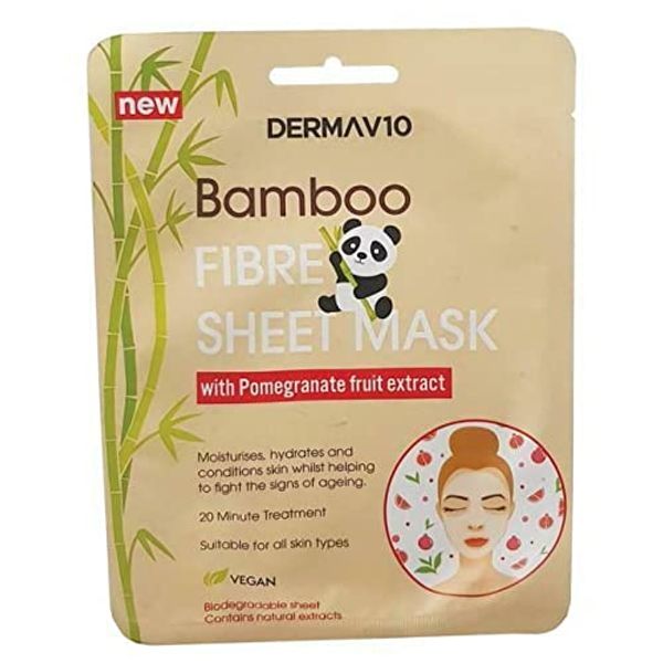 DERMA V10 Bamboo Fibre Pomegranate Sheet Mask