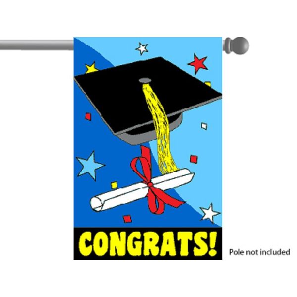 28x40 Printed Congrats Graduation Pole Sleeve 28"x40" Flag Banner