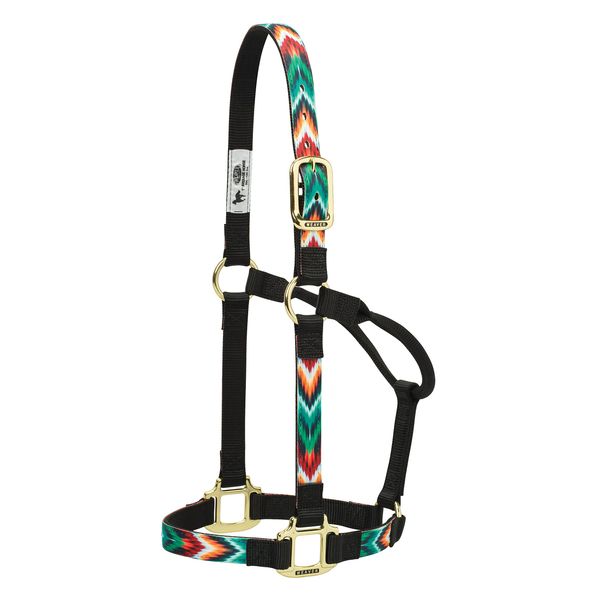 Weaver Leather Chevron Non-Adjustable Nylon Horse Halter, Large, Black/Multi