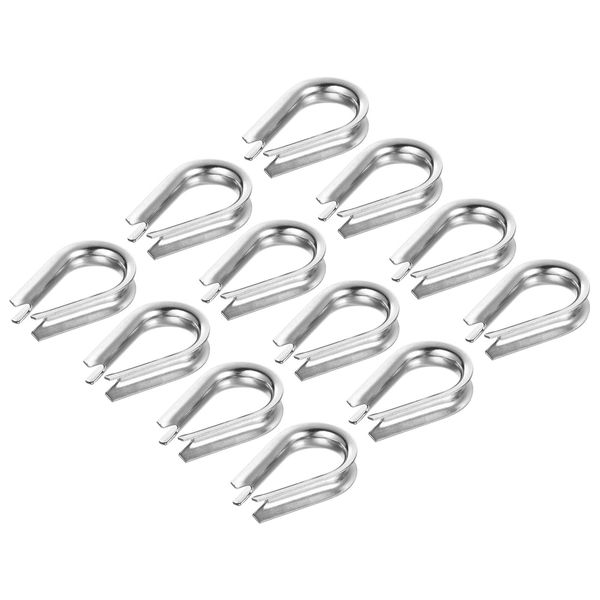 PATIKIL M6 Stainless Steel Sleeves 30 Pcs Wire Rope Thimble 1/4" Diameter Wire Rope Cable Rigging