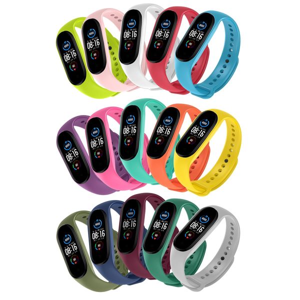 ZUOQIANG 15 Pieces Bands Compatible with Xiaomi Mi Band 7/6/5, Silicone Watch Straps ，Soft Sport Replacement Strap，Fitness Activity Bracelets Replacement Bands.