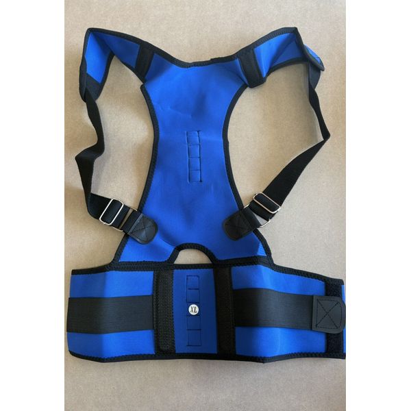XL- Neoprene Adjustable Back Brace with Lumbar Support – Blue Posture Corrector