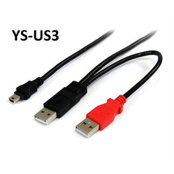 CablesOnline 3 ft USB 2.0 Y Power Booster Cable, CablesOnline YS-US3