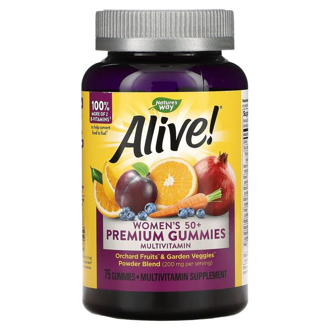 Nature's Way Alive! Women Over 50 Gummies Vitamins Cherries & Grapes 75, 60