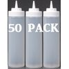 50 PACK / CASE 24 oz Clear Plastic Squeeze Bottle Condiment Dispenser Ketchup