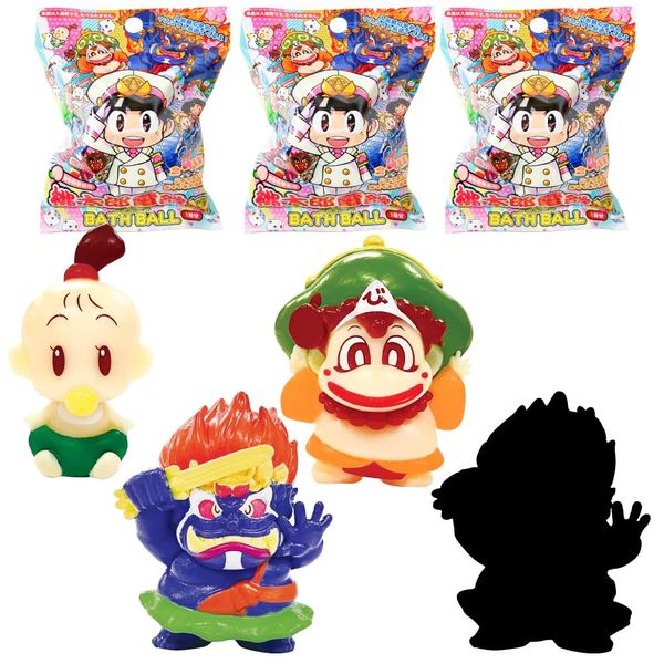 Santan Shwatama Momotaro Dentetsu Bath Ball, Toy Included, Set of 3, Character Series, Bath Salt, 6 Types, Kids, Boys, Girls, Gift, Momotetsu