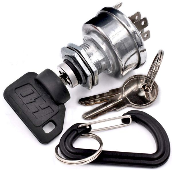 HD Switch Starter Ignition Switch Replaces John Deere TCA22740, TCA15075, AM101561 with 3 Keys & Free Carabiner