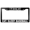 Eat, Sleep, Baseball Glossy Black Plastic License Plate Frame LOGO