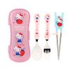 Lilfant Cute Fork, Spoon, and Chopsticks Flatware Set with Case, Stainless Steel (Pink), Medium