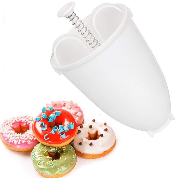 Kunststoff Donut Maker DIY Werkzeug Donut Form Dispenser Donut Backform Teigspender Teigportionierer Batter Dispenser Tragbare Donut Maker Donut Maker Dispenser für DIY Waffel Donut Backen Werkzeug