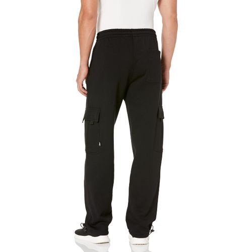 Mens Fleece Cargo Sweatpants, 4XL, Black