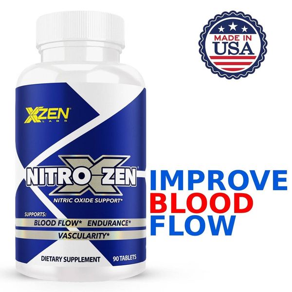 Pre-Workout Muscle Endurance Supplement Nitric Oxide Blood Flow Boost 90 Tablets