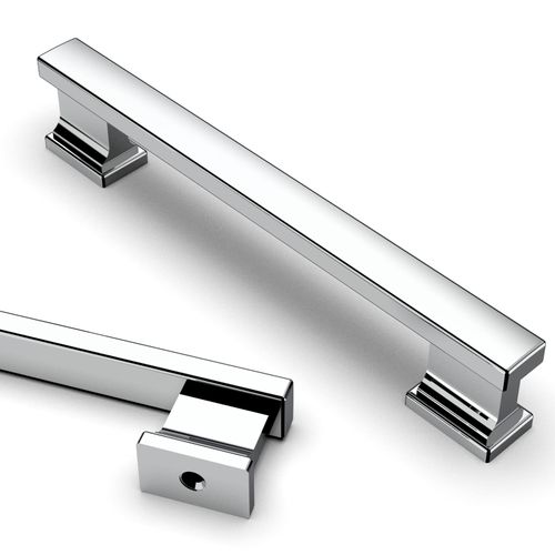 Asidrama 6 Pack 5 Inch(128mm) Polished Chrome Kitchen Cabinet Handles, Cabinet Pulls Kitchen Cabinet Hardware for Cupboard Drawer Pulls