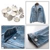 12 Sets Jean Tack Buttons Metal Replacement Kit, Matte Silver (Silver)