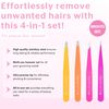 Brushworks HD 4 Piece Combination Tweezer Set - Brights