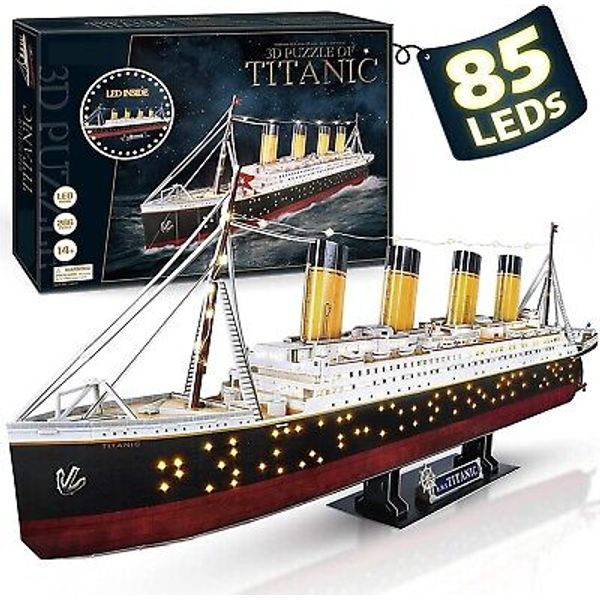 3D Puzzles Titanic Toy Model Kits with LED for Adults Gifts Desk Décor 36" Long