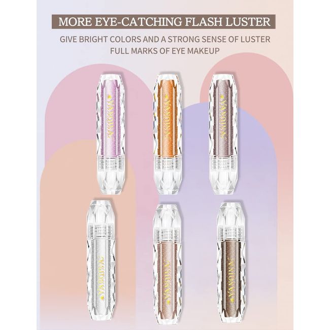 GL-Turelifes Flüssiger Glitzer-Lidschatten Glänzender Diamant-Eyeliner-Stift Schimmer-Lidschatten Langanhaltende wasserdichte Metallic-Pigmente Funkelndes Schimmer-Augen-Make-up (#05)