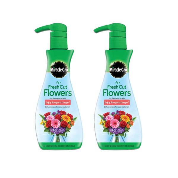 Miracle-Gro for Fresh Cut Flowers, 8 oz., For All Bouquets and Cut Flowers, 2-Pack