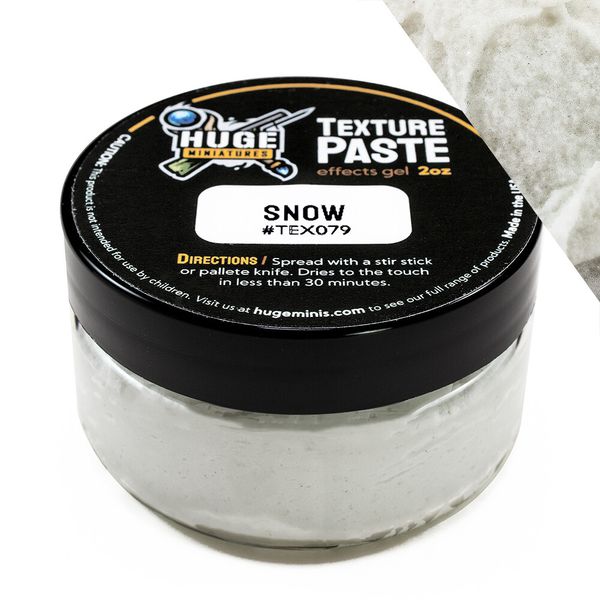 Huge Miniatures Texture Paste, Snow Model Basing Paint – 2oz Resealable Jar